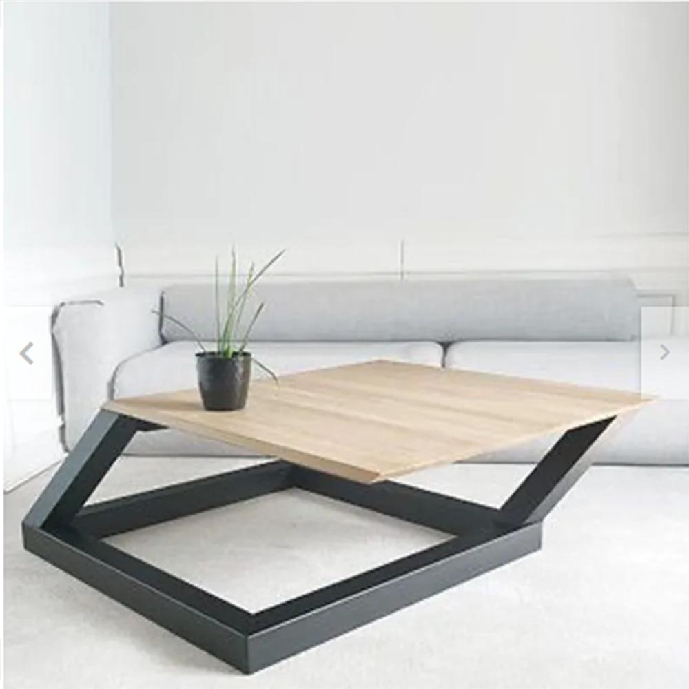 Mesa De Centro Andrea Rustico Industrial 70X70cm