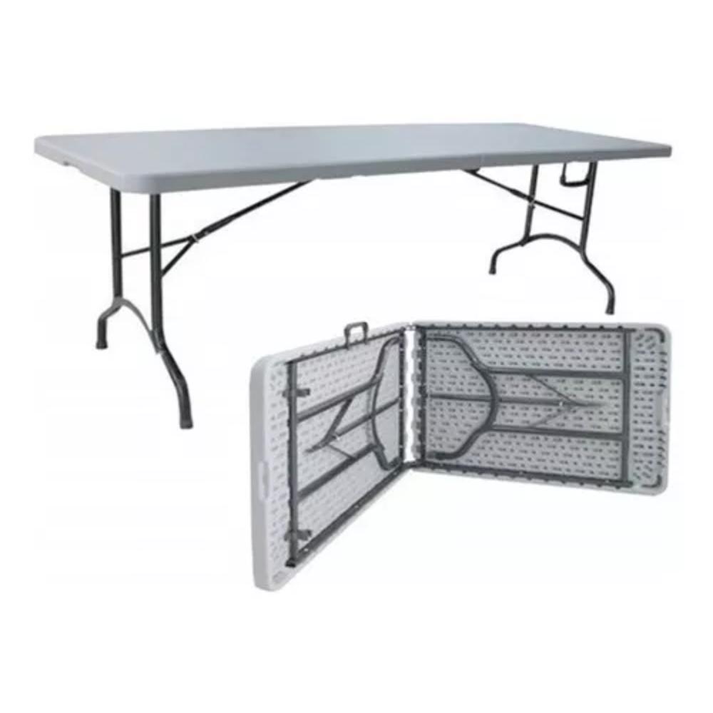 Mesa Portafolio Plegable 180Cm Policarbonato Exterior Jardin, Blanco