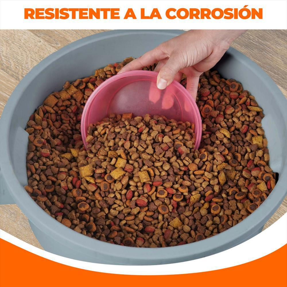 Caneca Tanque Grande Multiuso Plástica 70L Con Tapa Y Manija Gris img #2