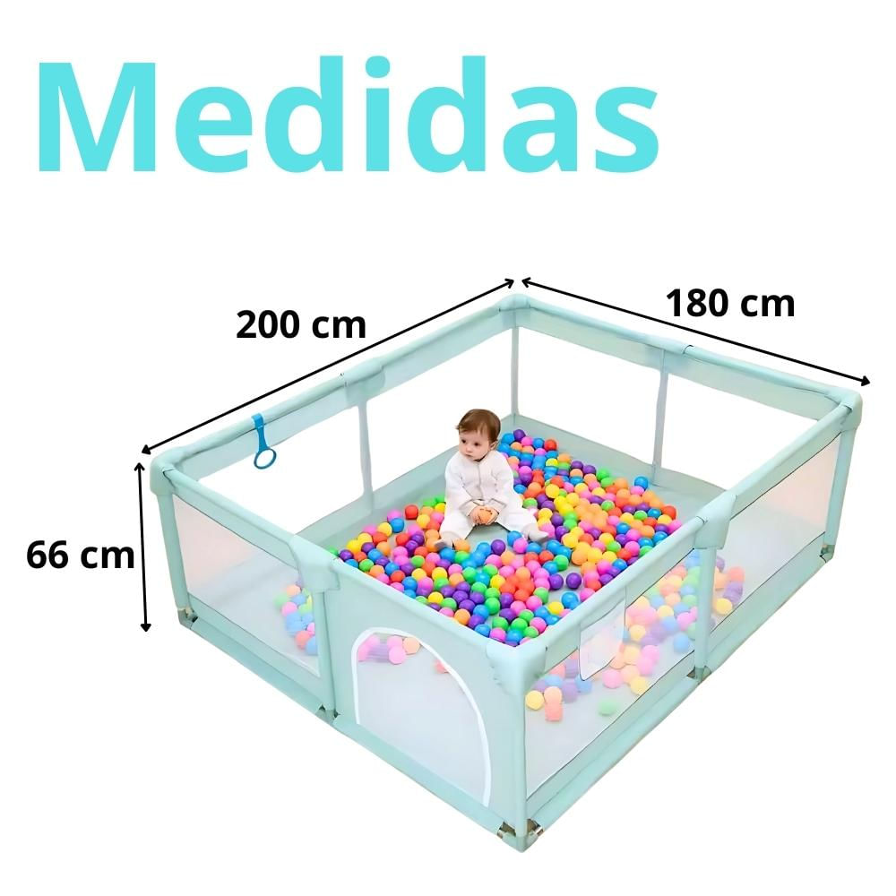 Corral De Juego Para Bebes 180X200 +50 Pelotas+2 Agarradera img #5