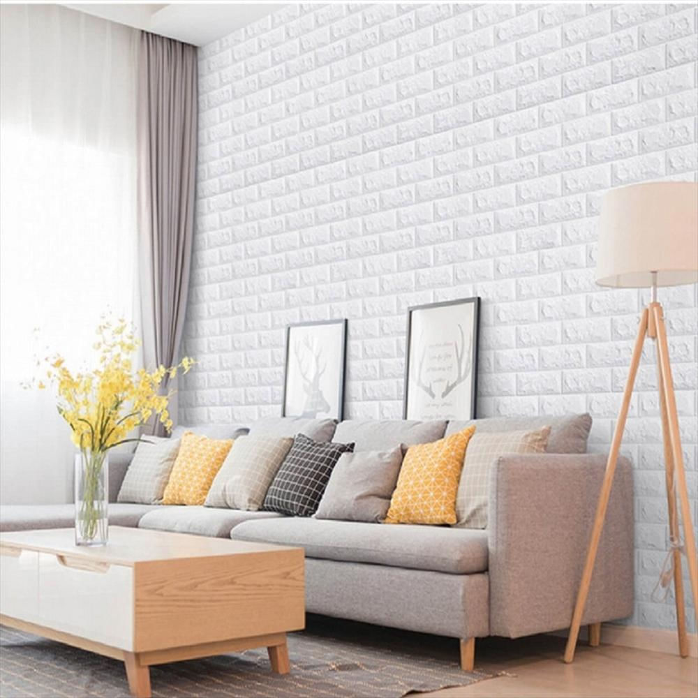 Papel Tapiz Adhesivo Decorativo 3D Pliego 77X70 Cms Blanco