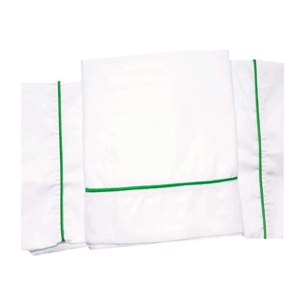 Sabanas Dobles 4Staciones Blancas Con Embone Verde