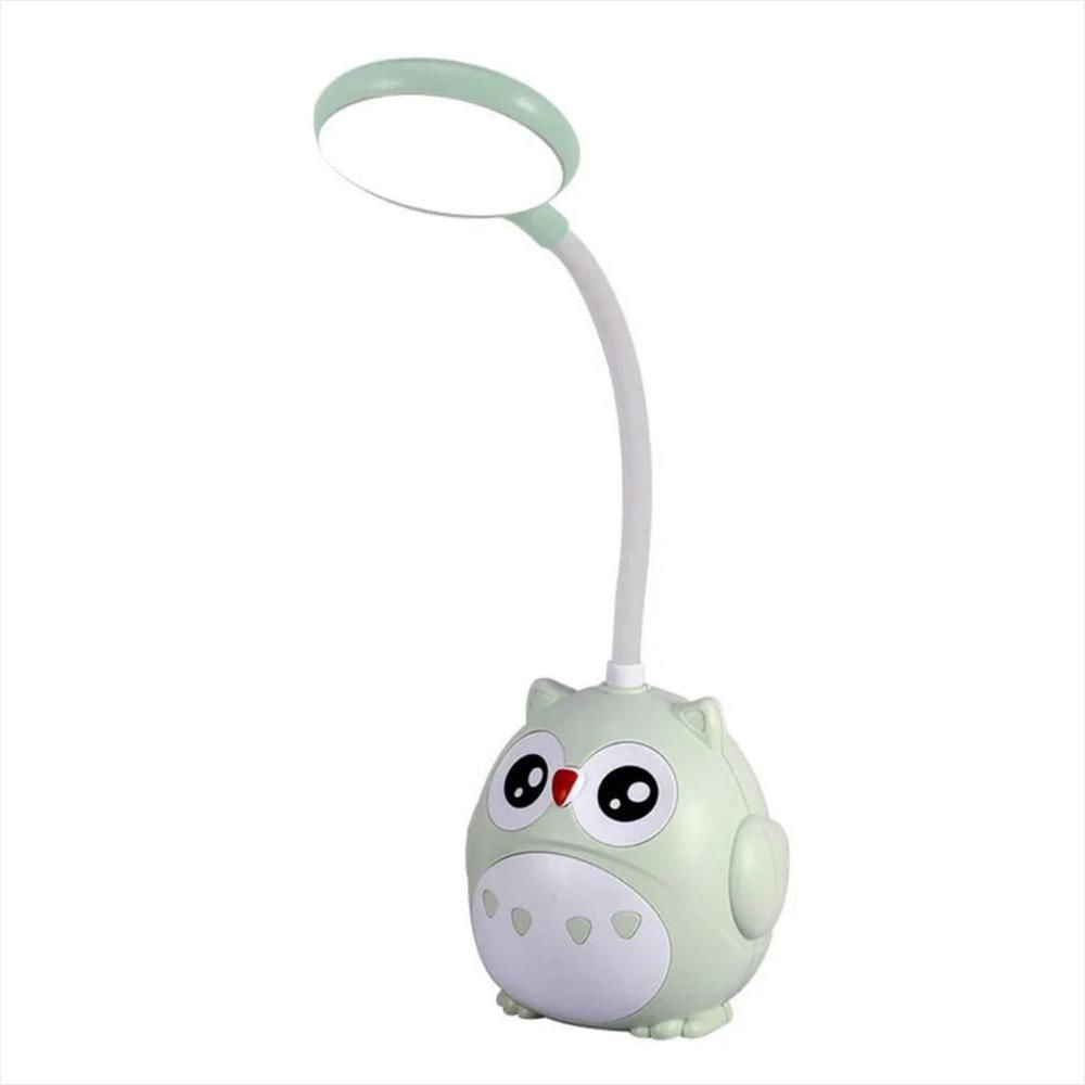 Lampara Buho Portalapices Recargable Escritorio Mesa Deco Verde