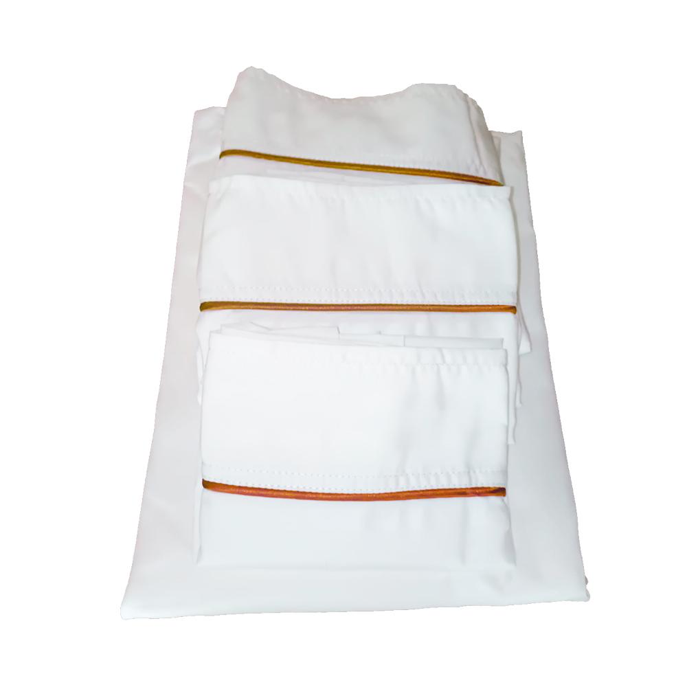 Sabanas Queen 4Staciones Blancas Con Embone Dorado