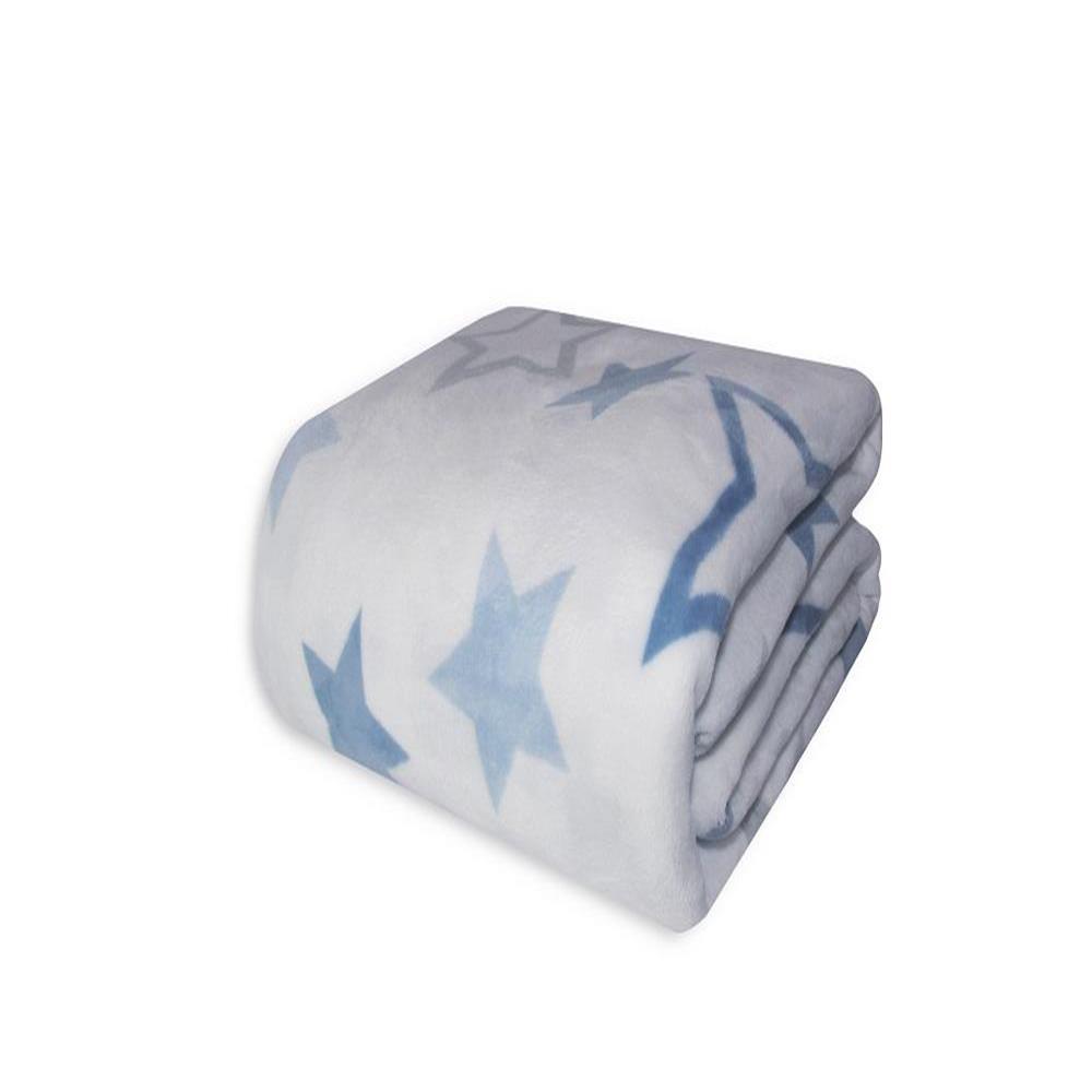 Cobija Flannel Estampada 220X240 Cm Realtex Estrella Blanco