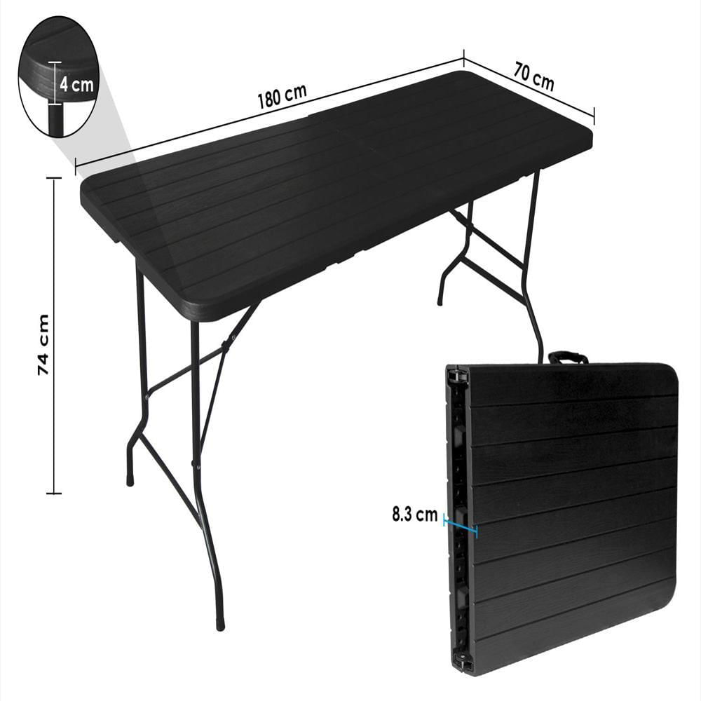 Mesa Portafolio Plegable Negro 180Cm img #2