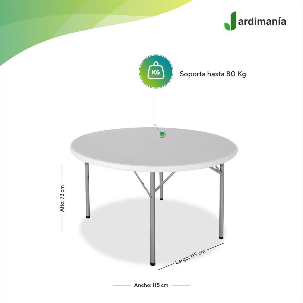 Mesa Plegable Comedor Redonda Jardin Exterior Banquetera img #2