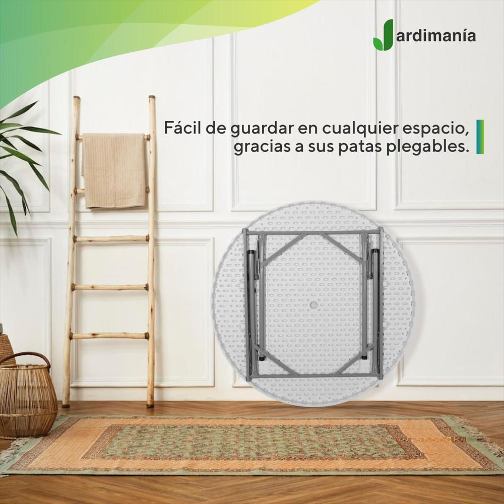 Mesa Plegable Comedor Redonda Jardin Exterior Banquetera img #3