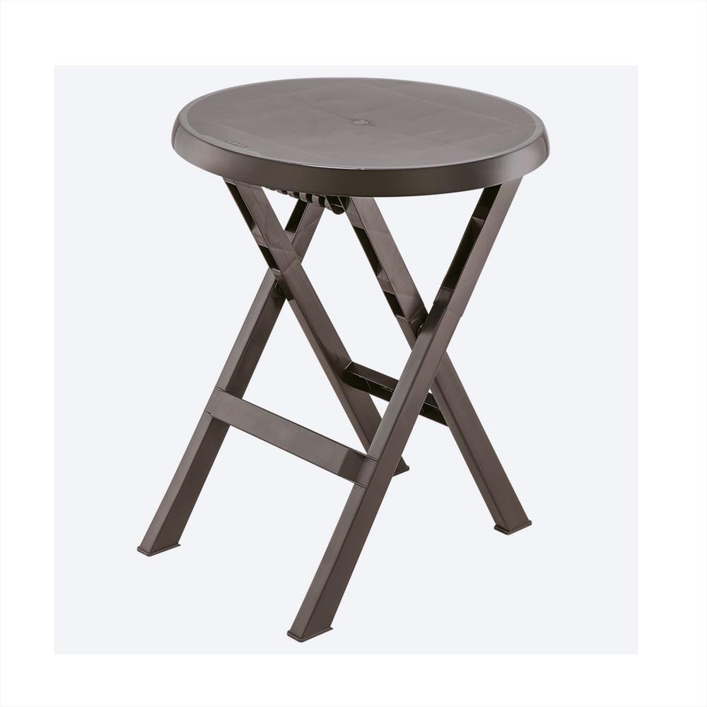 Mesa Plastica Plegable Redonda Para Terraza Y Jardin