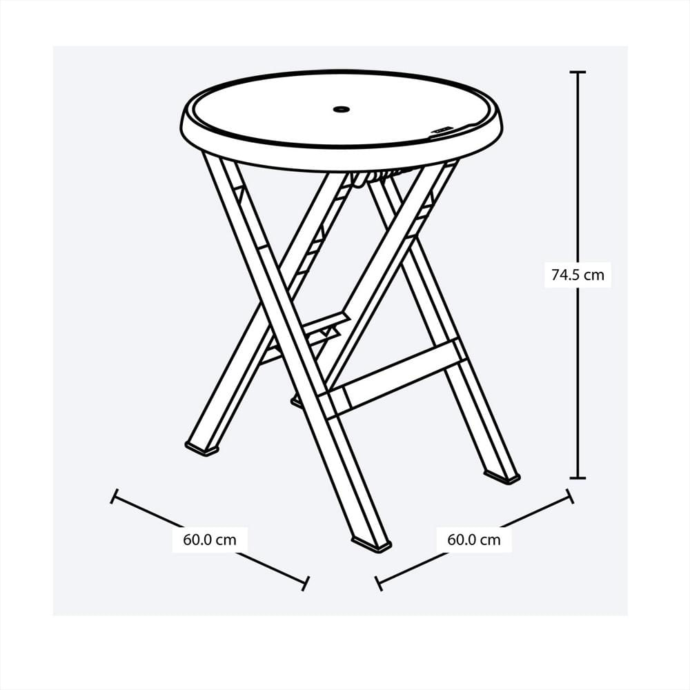 Mesa Plastica Plegable Redonda Para Terraza Y Jardin img #3
