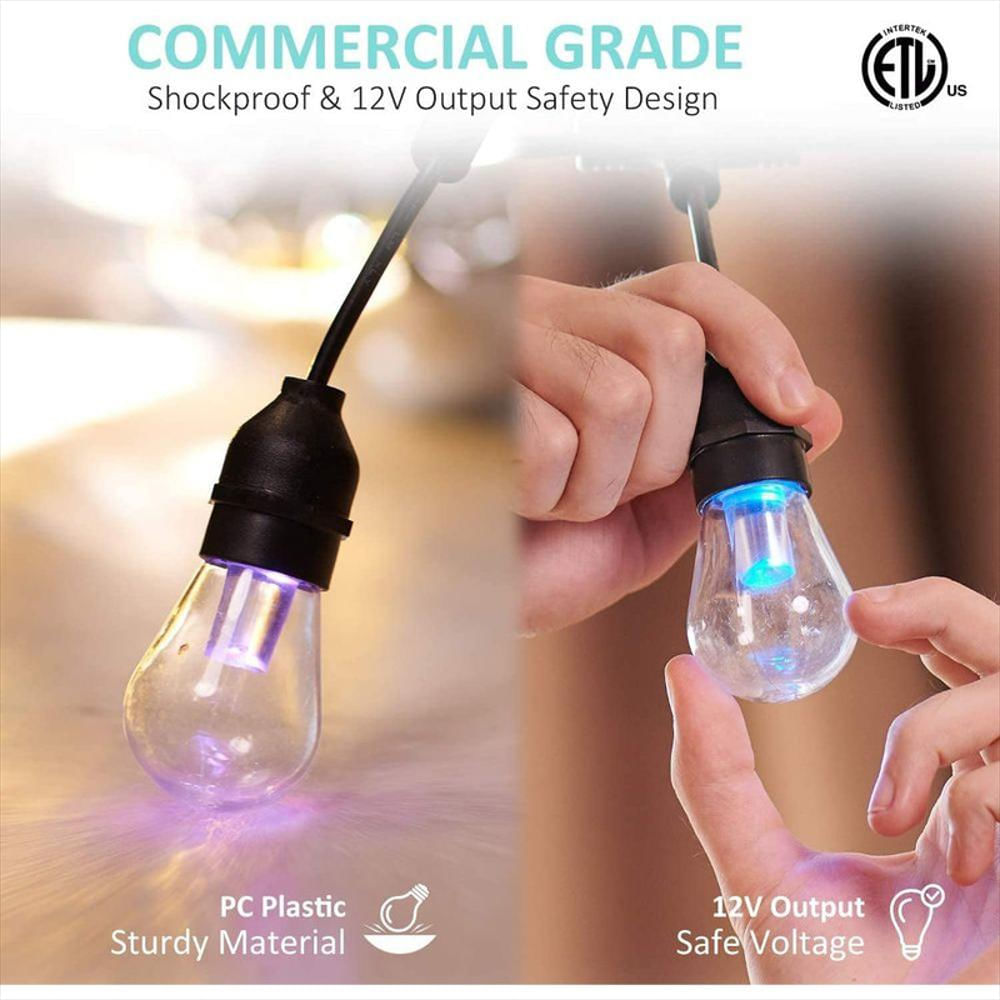 Cadena De Luces Para Exteriores Con 15 Bombillas Led De 15Mt img #4