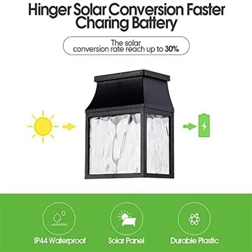 Farol Solar Lámpara Exterior Pared Luz Blanca Decorativa img #3