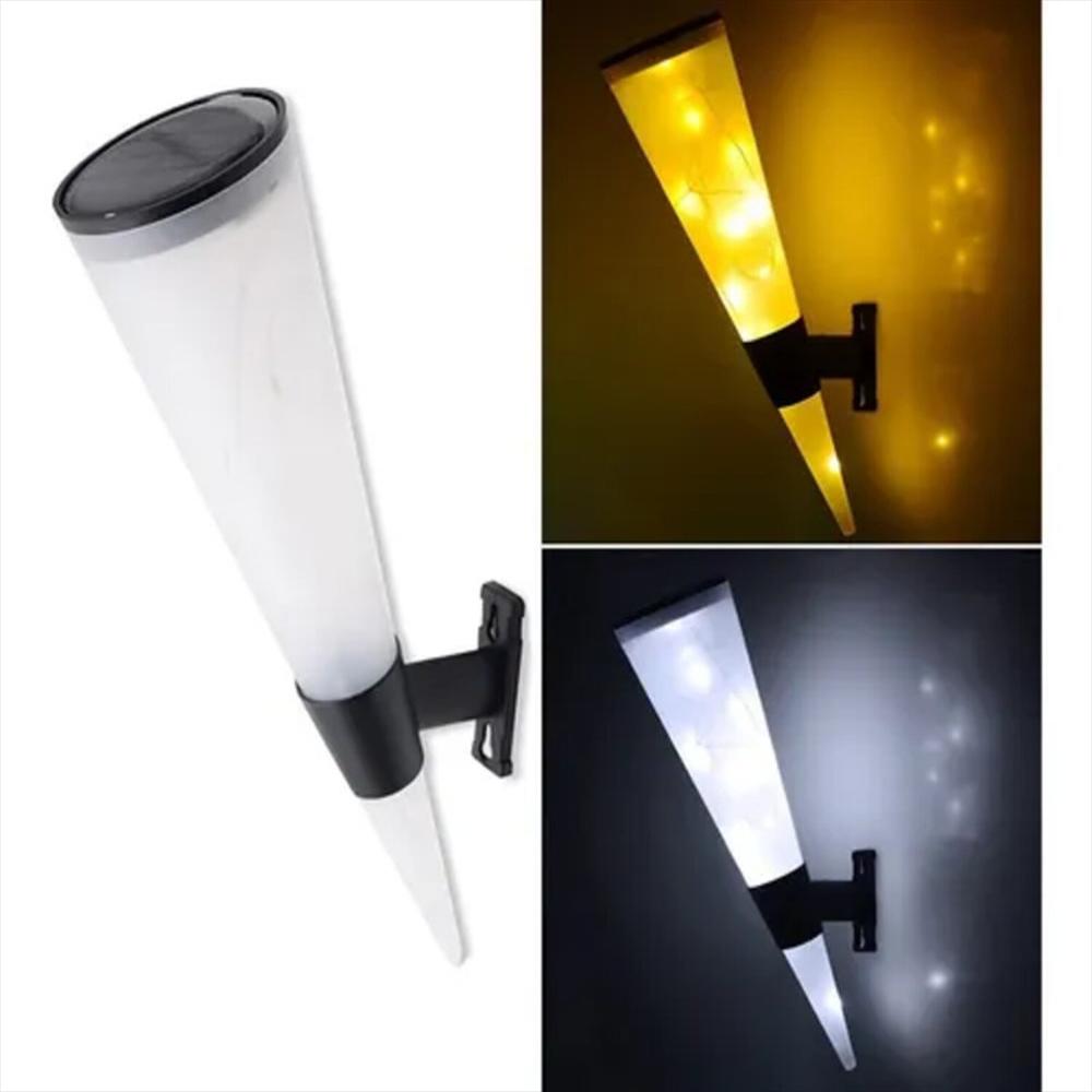 Lámpara Solar Decorativa Conica Dual Color Cálido Blanco