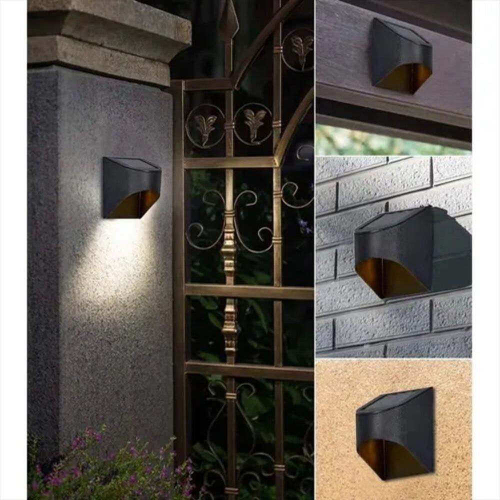 Lampara Solar Metálica Luz Cálida Chorro Automática Farol 3D img #2