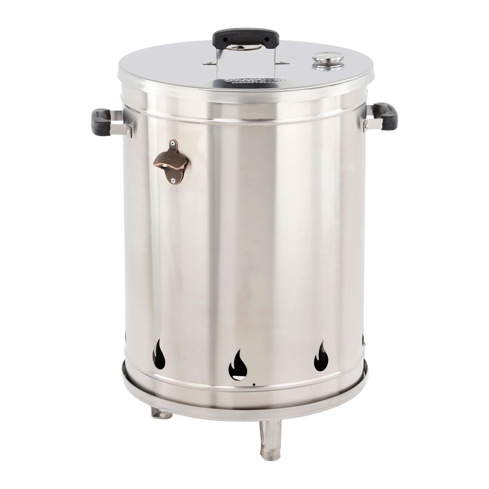 Barril Ahumador Asador 30 libras mediano Acero inoxidable SIN REF