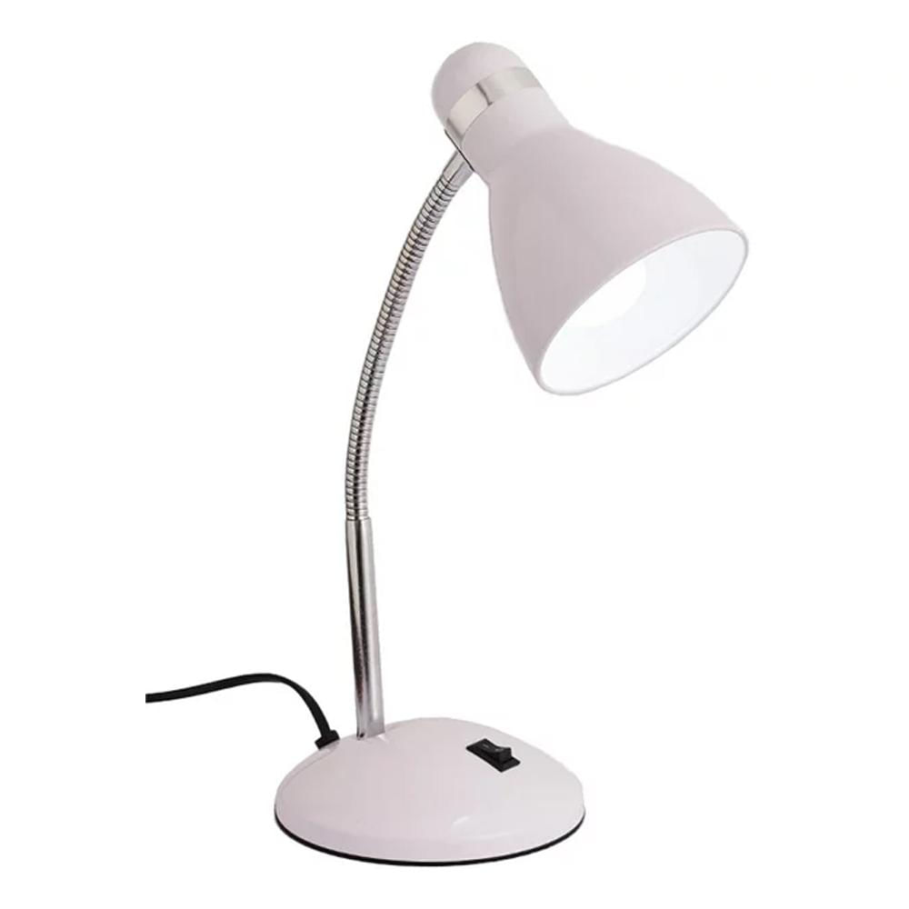 Lampara Mesa Escritorio Brazo Flexible Ajustable Interruptor Blanca