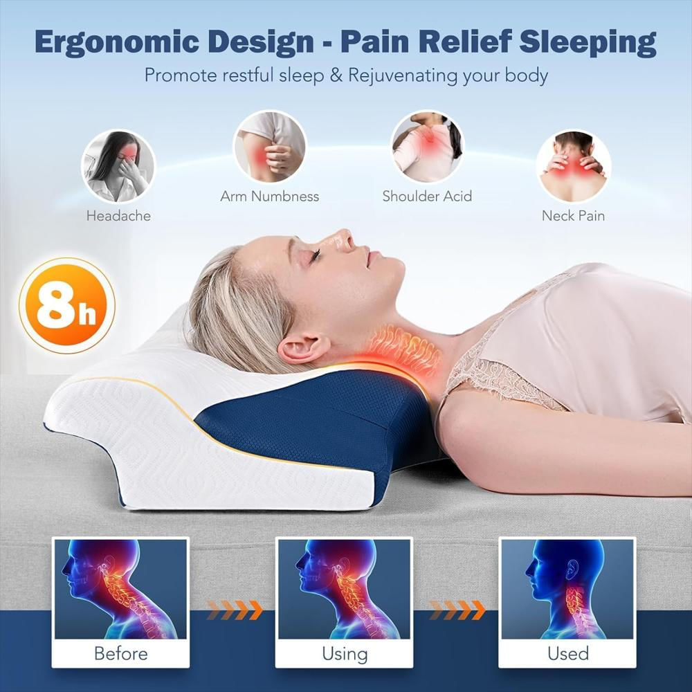 Almohada Cervical De Espuma Viscoelástica Almohada Ergonómica Para Dormir img #2