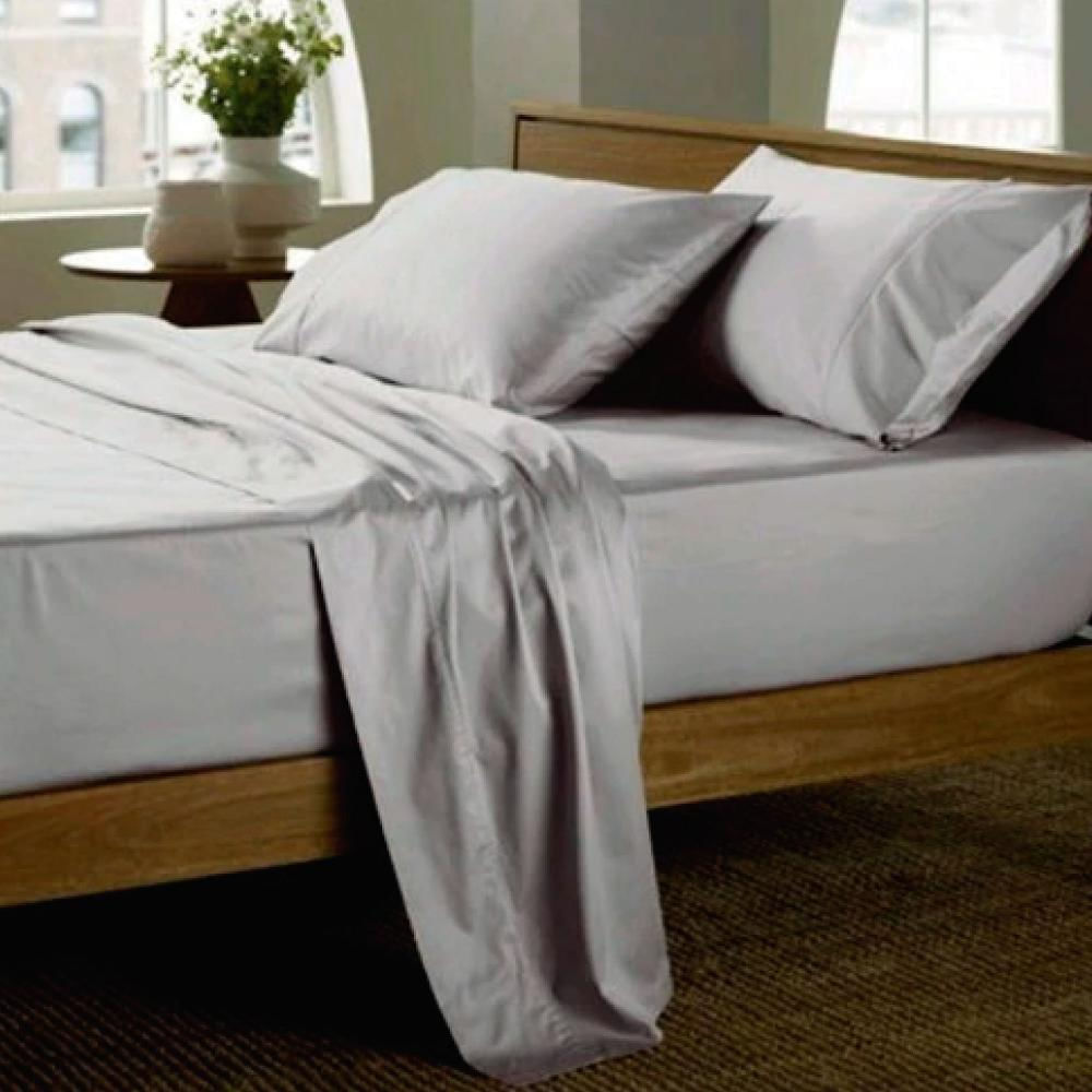 Juego King Sabanas 100 Algodón 200 Hilos Plateado