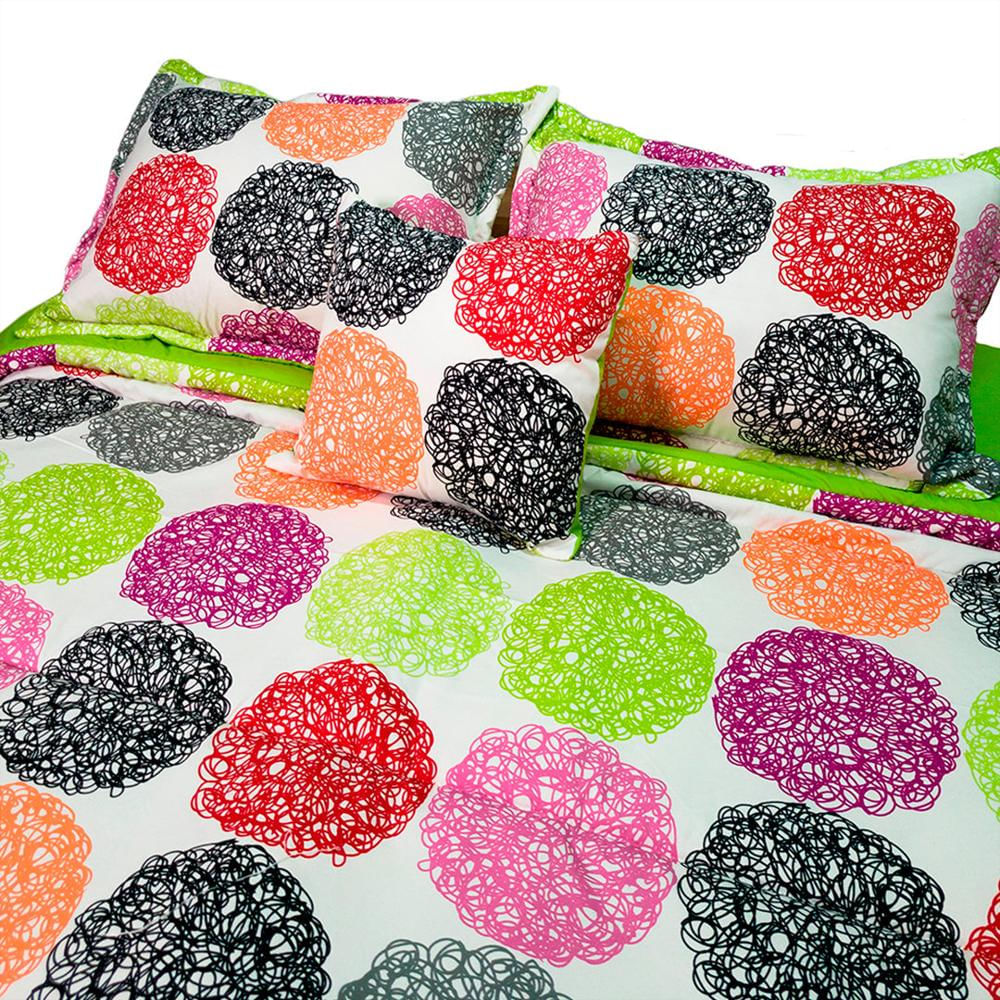 Sabanas Semidoble Con Diseño Lineas Enrredadas De Colores
