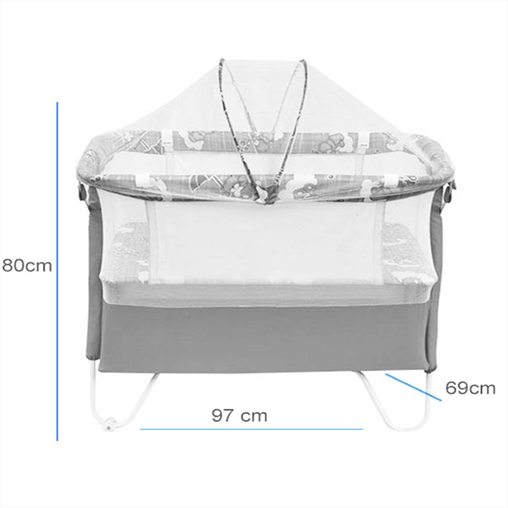 Corral Doble Nivel Con Toldillo Para Bebé Niña Rosa img #2