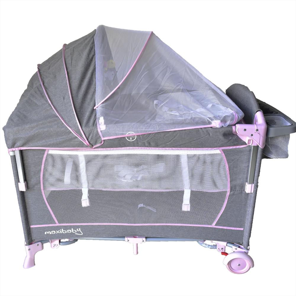 Cuna Corral Para Bebe Tipo Colecho Mecedor Rosa