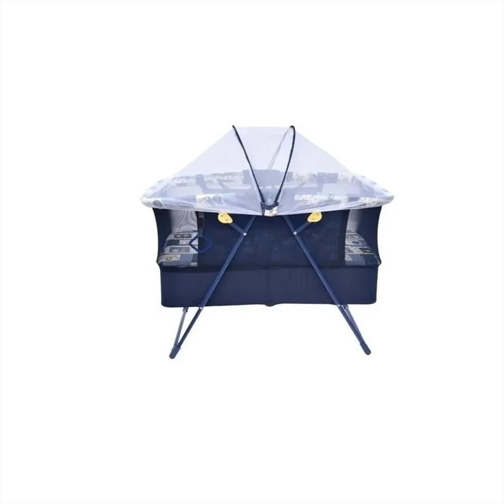 Cuna Y Corral Doble Nivel 2 En 1 Para Bebe Plegable Prodehogar Azul