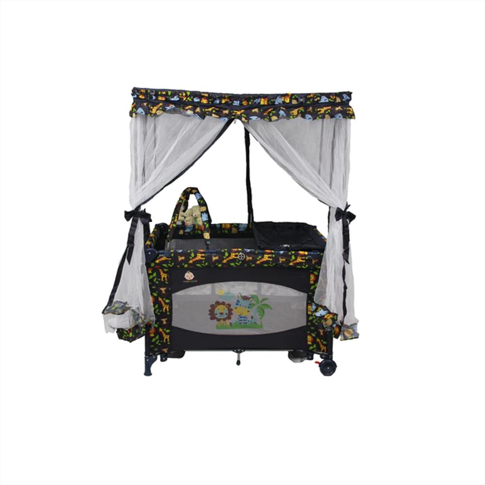 Cuna Corral Para Bebe Niño Niña Toldo Alto Bc 600 Baby Cuchi Azul Safari