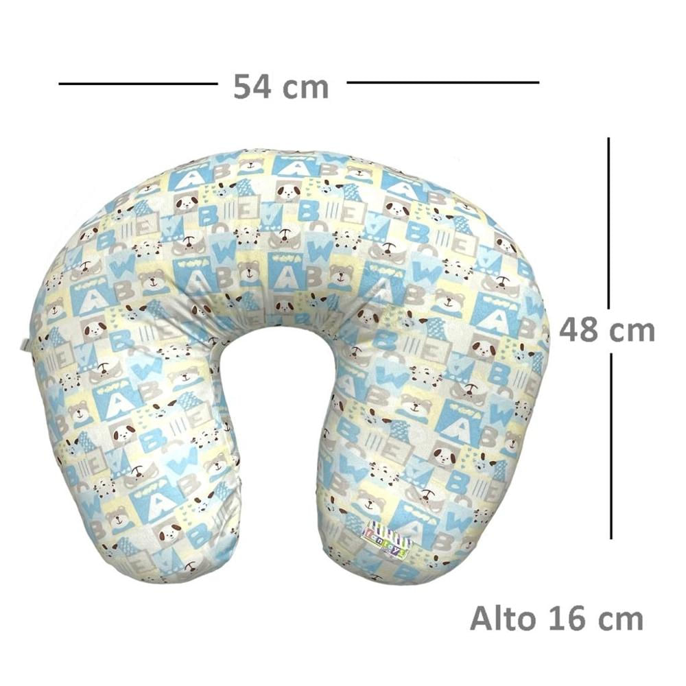 Almohada Cojín De Lactancia Materna Multiusos Azul Animales Varios img #3