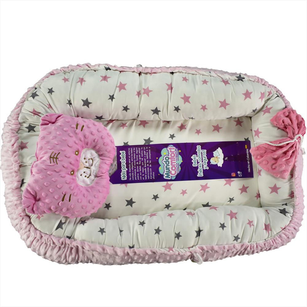 Cuna Cama Nido Para Bebé Niña Estampado Estrella img #2