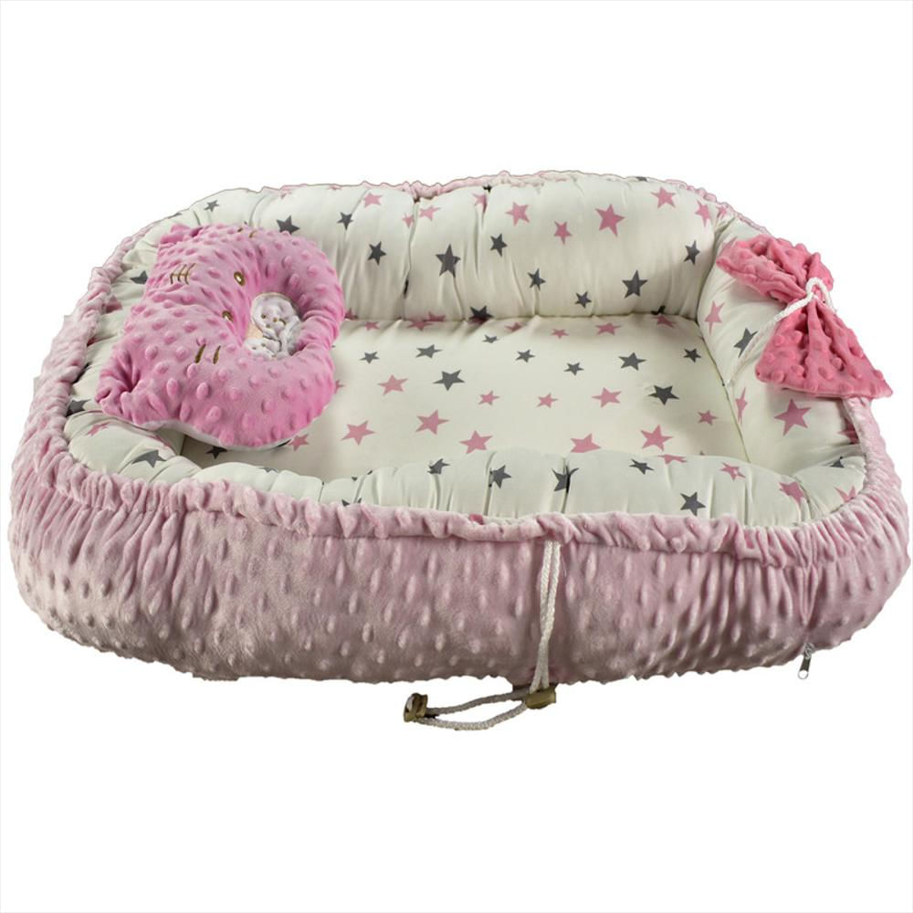 Cuna Cama Nido Para Bebé Niña Estampado Estrella img #3