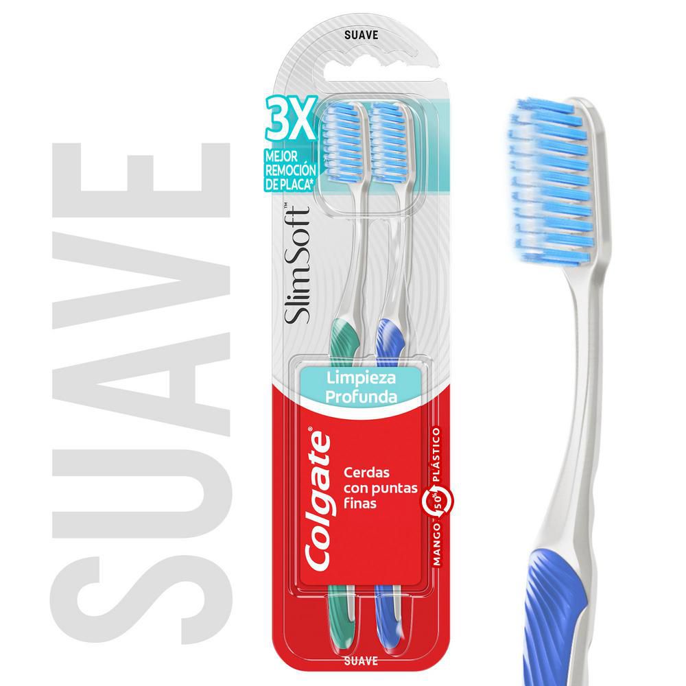 Cepillo de Dientes COLGATE Slim Soft Suave (2 und)
