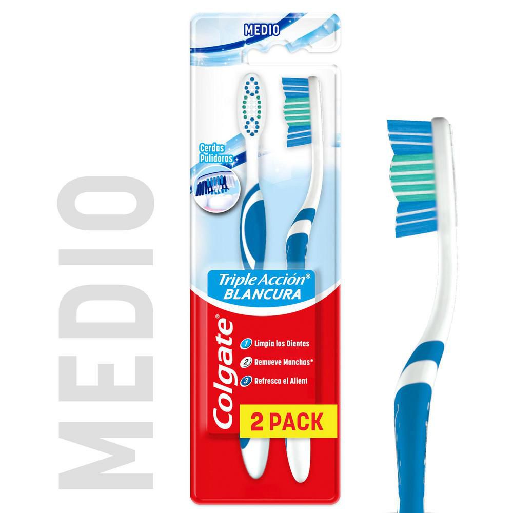 Cepillo de Dientes COLGATE Triple Acción Extra Blancura Suave (2 und)