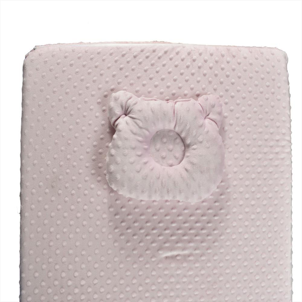 Colchoneta Para Corral De Bebé Rosada Mas Almohada img #2