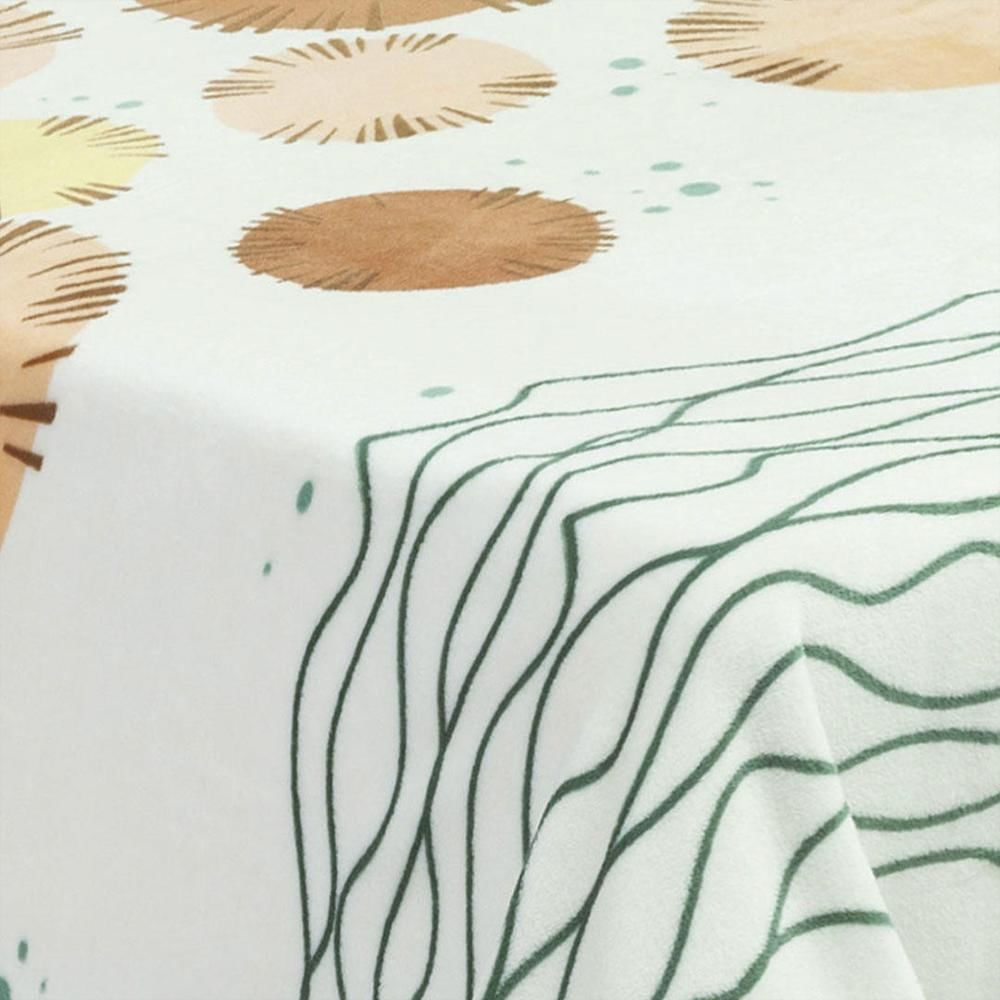 Cobija Piel De Ganso Coral Fleece Extra Suave 180 X 200 Cm Blanco Con Círculos img #1