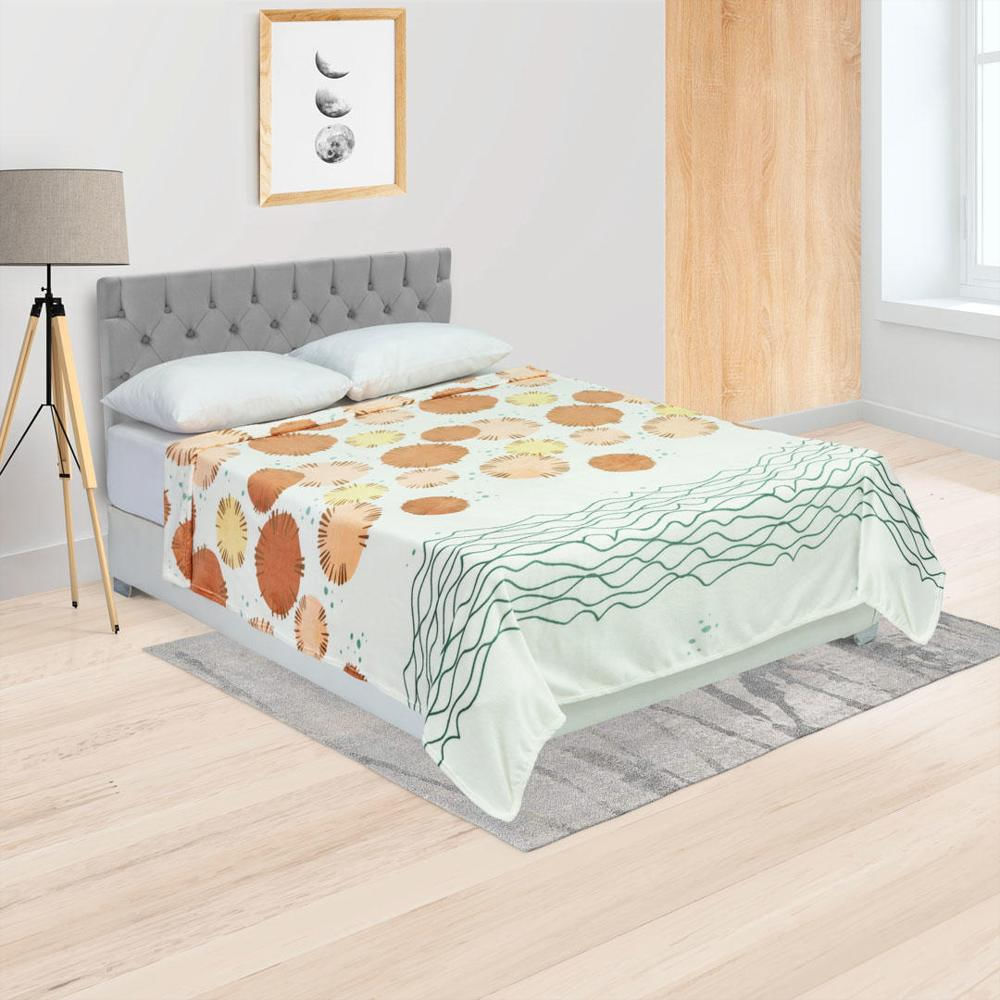 Cobija Piel De Ganso Coral Fleece Extra Suave 180 X 200 Cm Blanco Con Círculos img #2