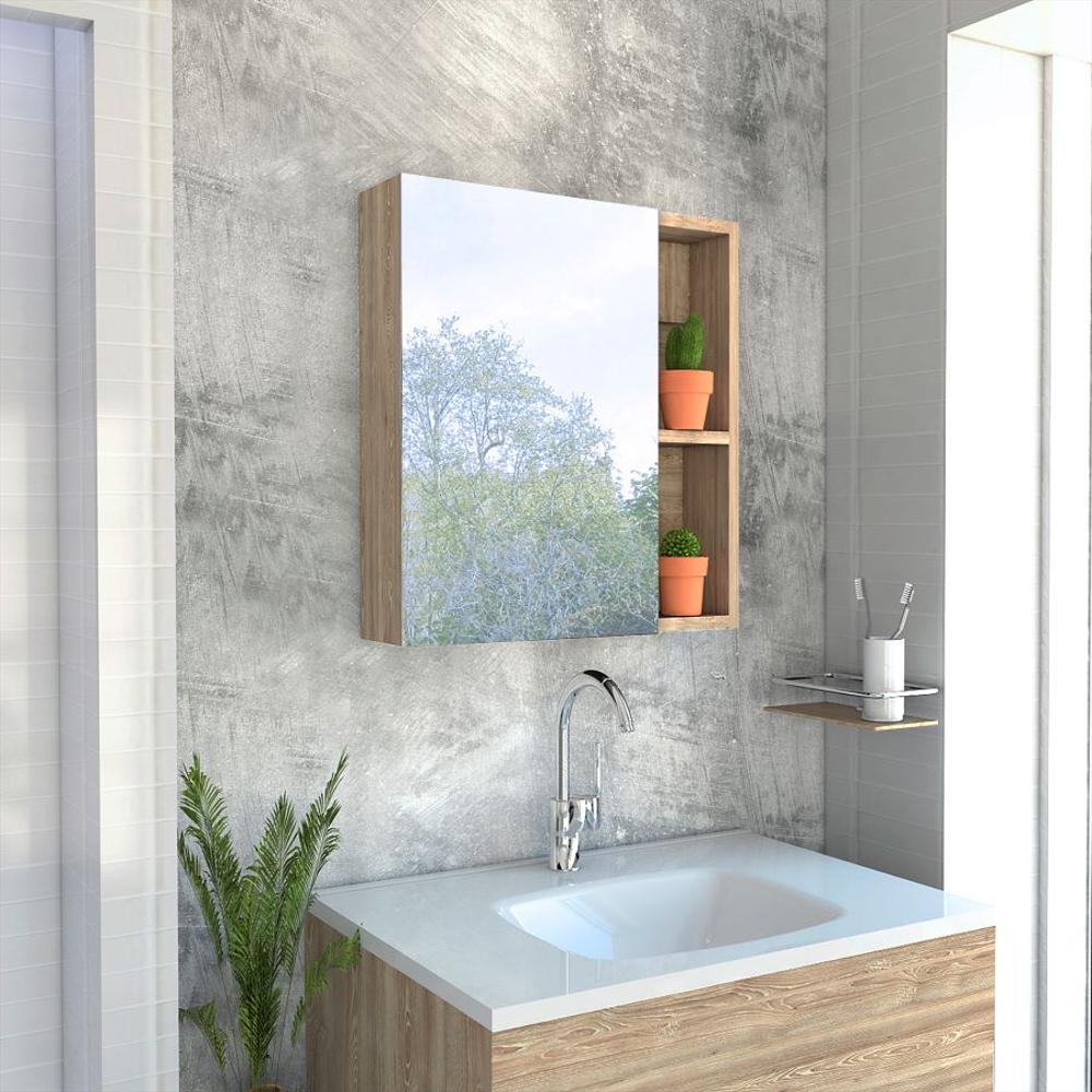 Gabinete De Baño Peck, Miel, Con Con Tres Entrepaños img #2