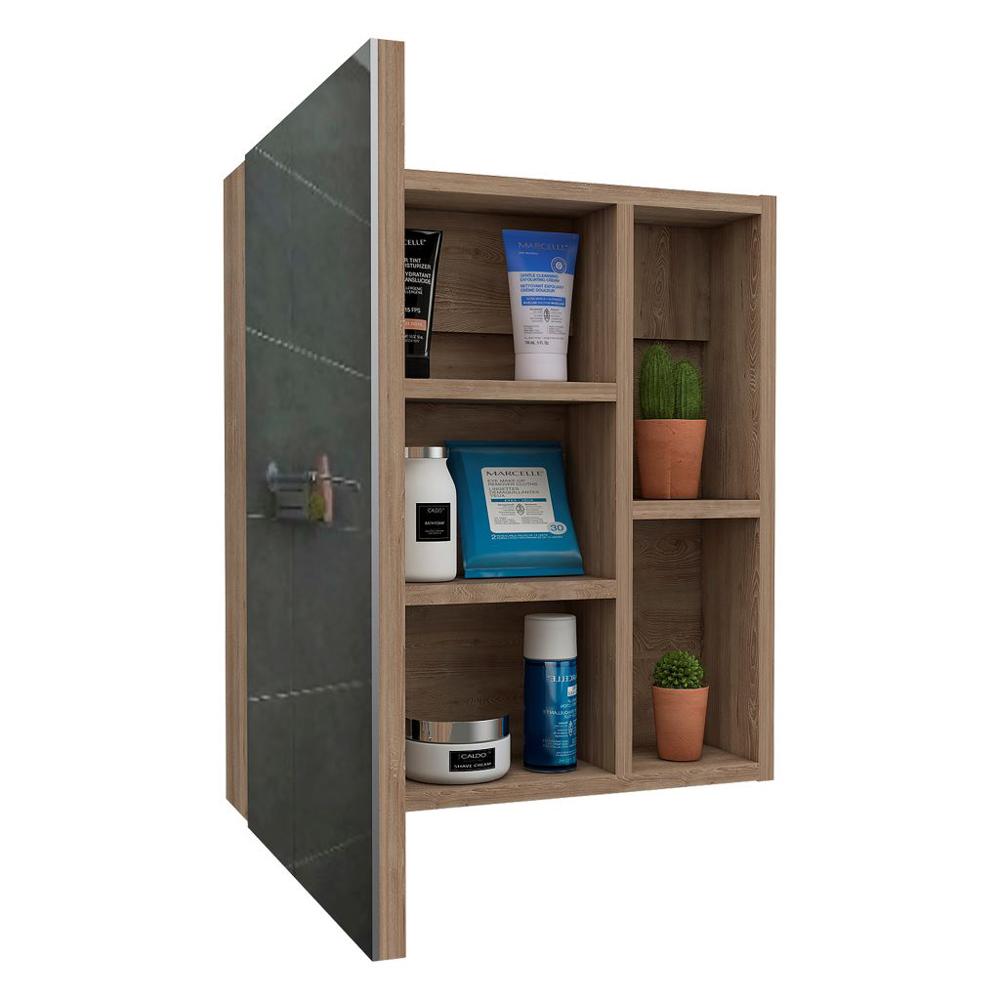 Gabinete De Baño Peck, Miel, Con Con Tres Entrepaños img #3