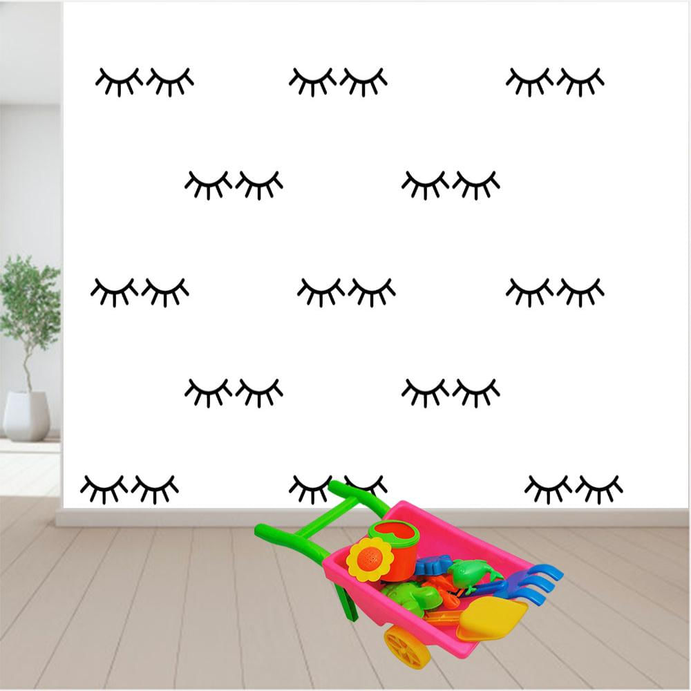 Vinilo Sticker Adhesivo Decorativo Pestañas Negro