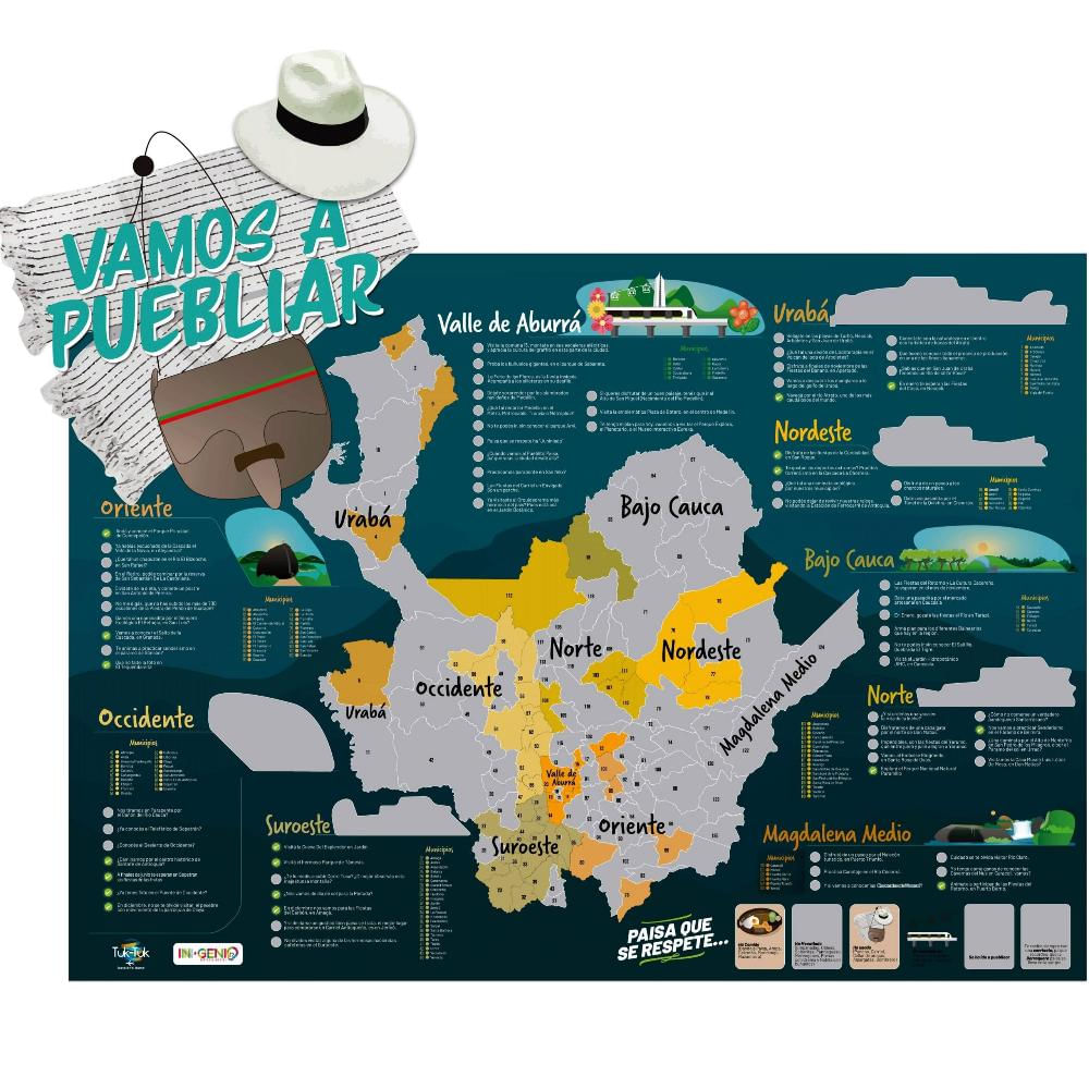 Mapa Turístico De Antioquia Para Raspar img #1