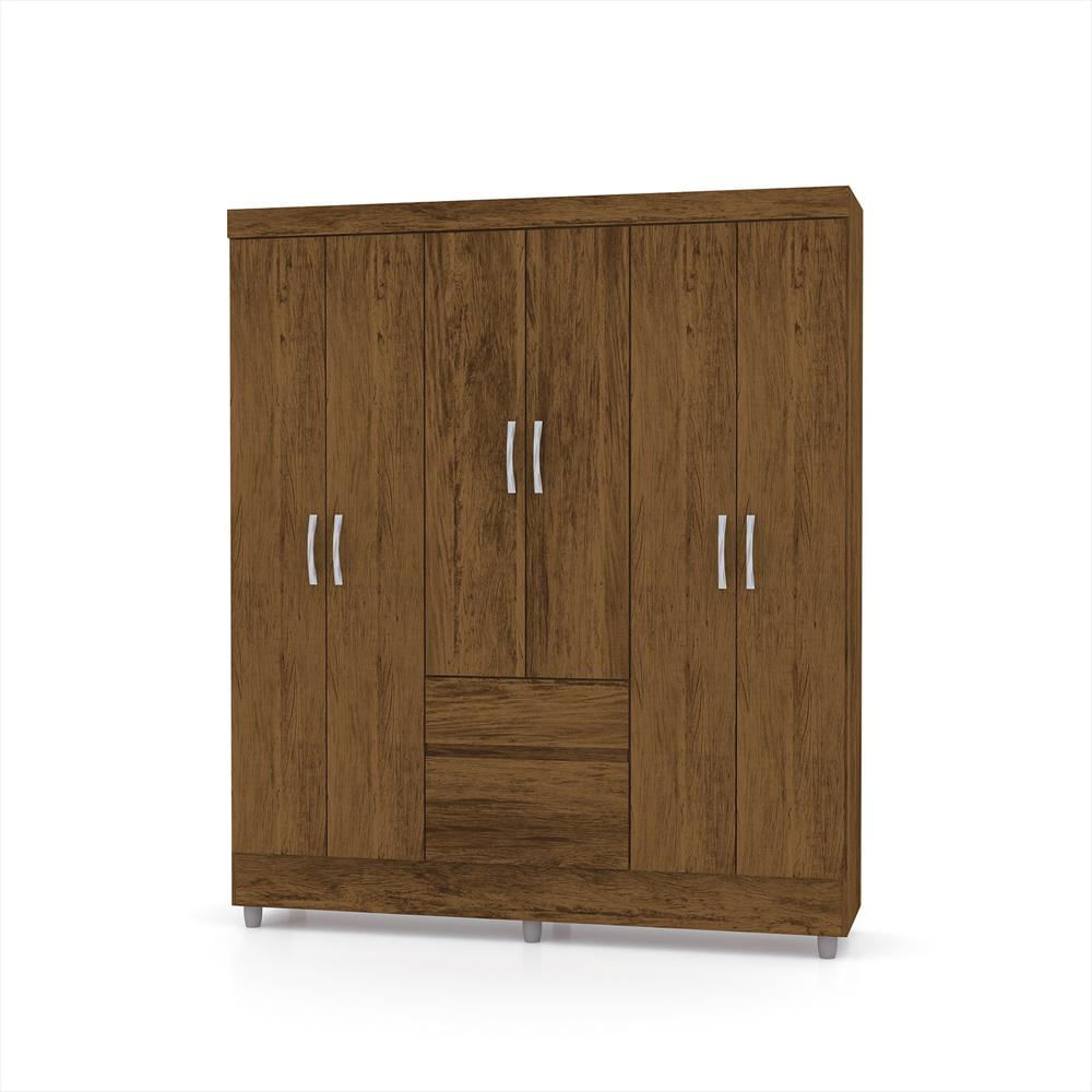 Closet 6 Puertas 2 Cajones Valent Marrón