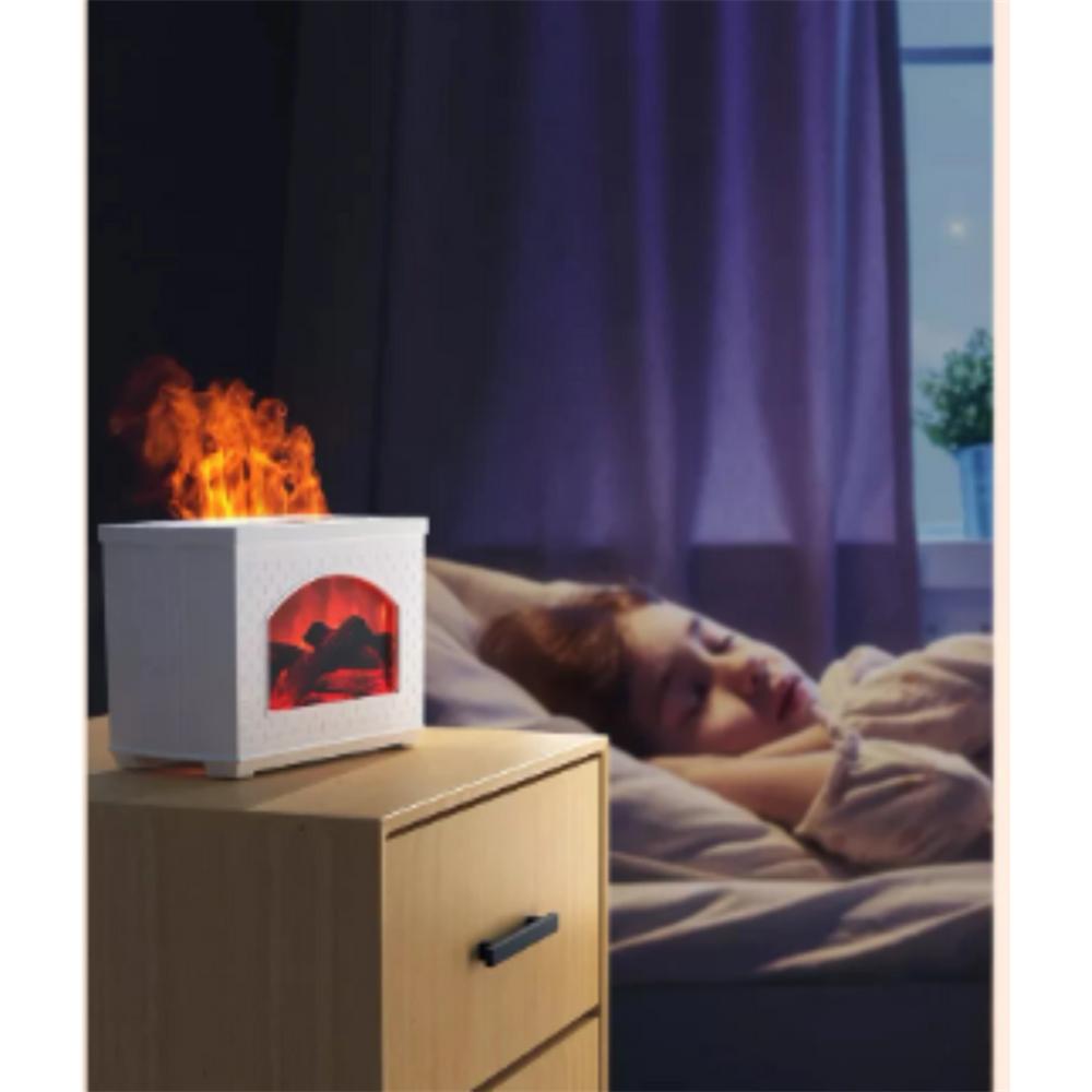 Chimenea Y Difusor Luz Led De Noche Decoración