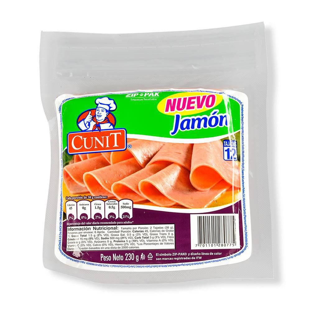 Jamon CUNIT de cerdo x12 tajadas (230 gr)