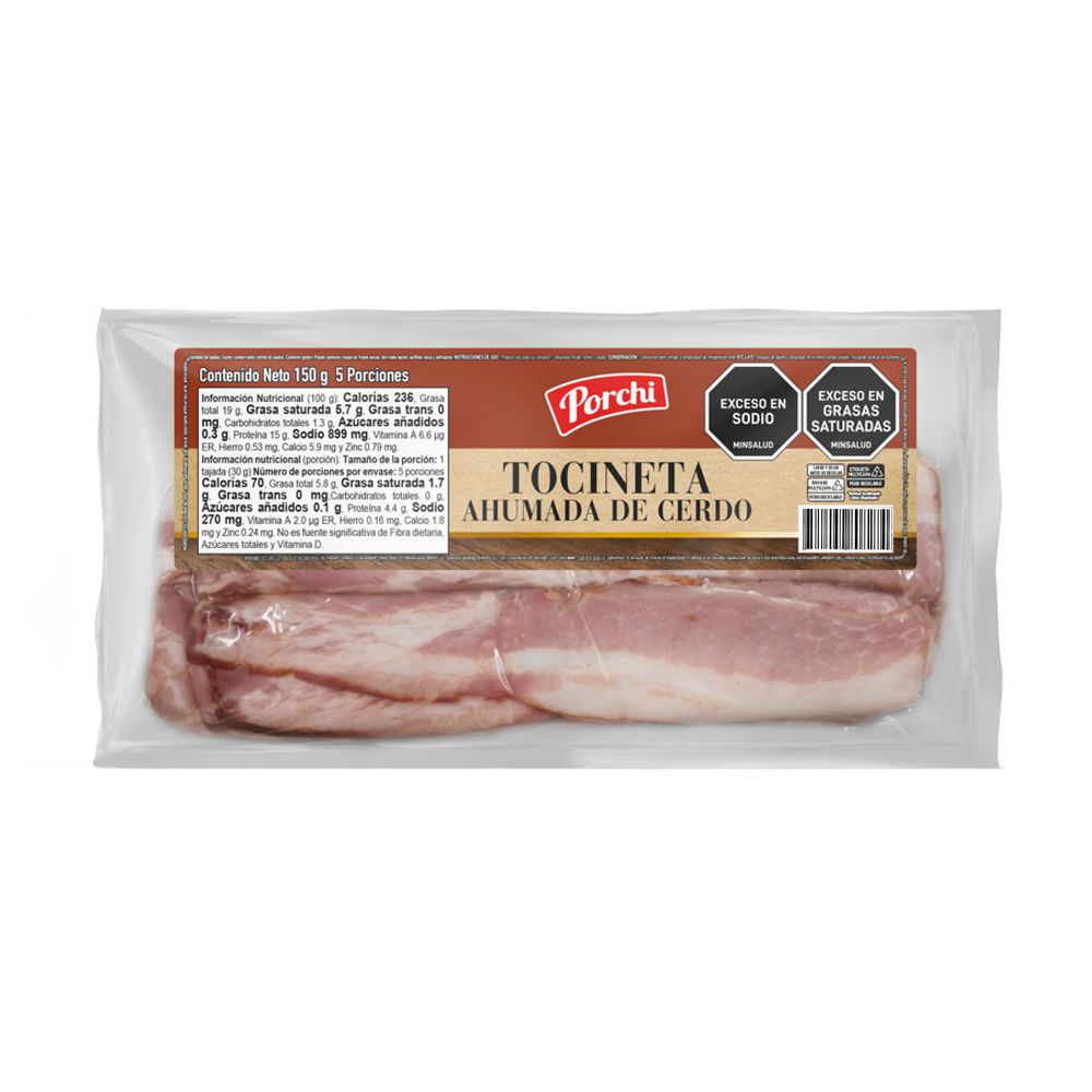 Tocineta PORCHI de cerdo ahumada (150 gr)