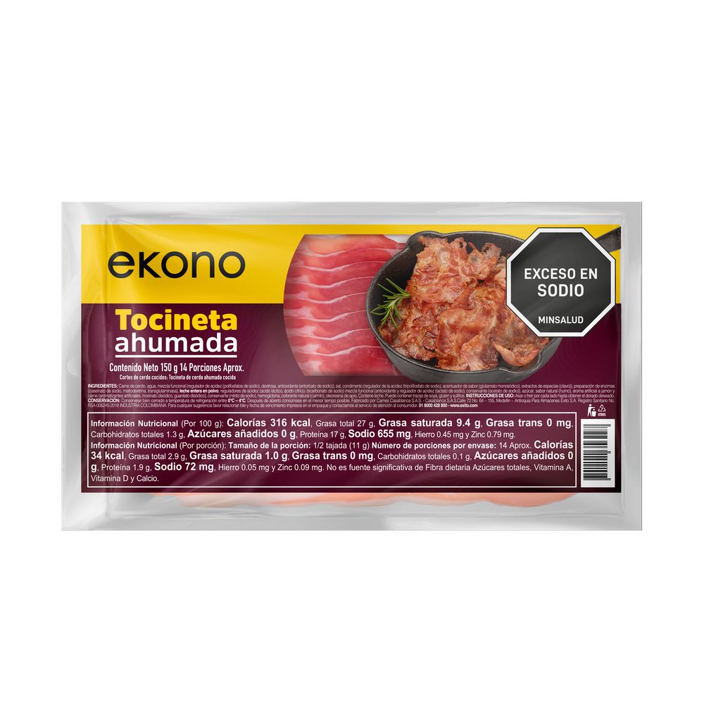 Tocineta EKONO ahumada (150 gr)