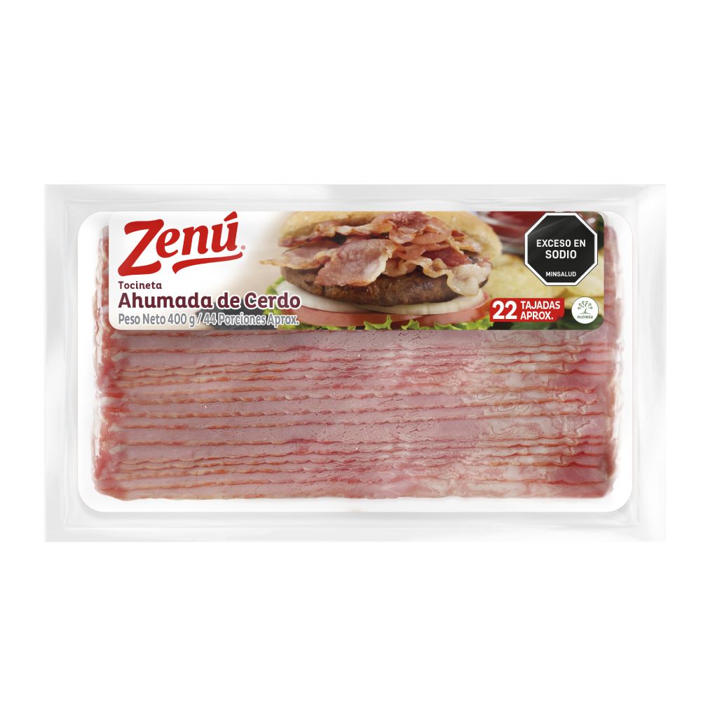 Tocineta ZENU ahumada de cerdo (400 gr)