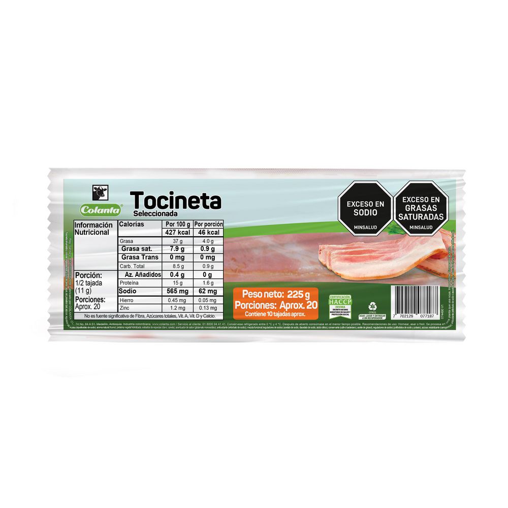 Tocineta COLANTA seleccionada (225 gr)