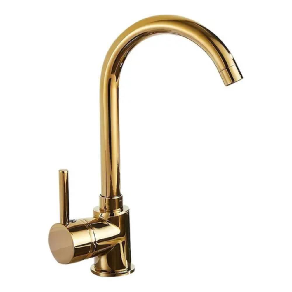 Griferia Monocontrol Lavaplatos Dorado Vintage Color Oro Herraje Ferretería Cocina Hogar