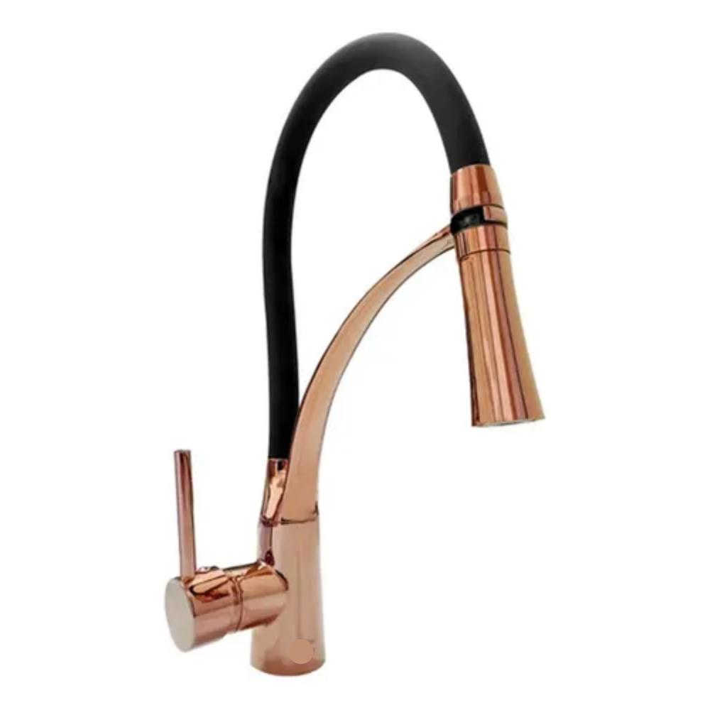 Grifería Para Lavaplatos Monocontrol Color Oro Rosa Vintage Accesorios Baño Herraje Ferretería
