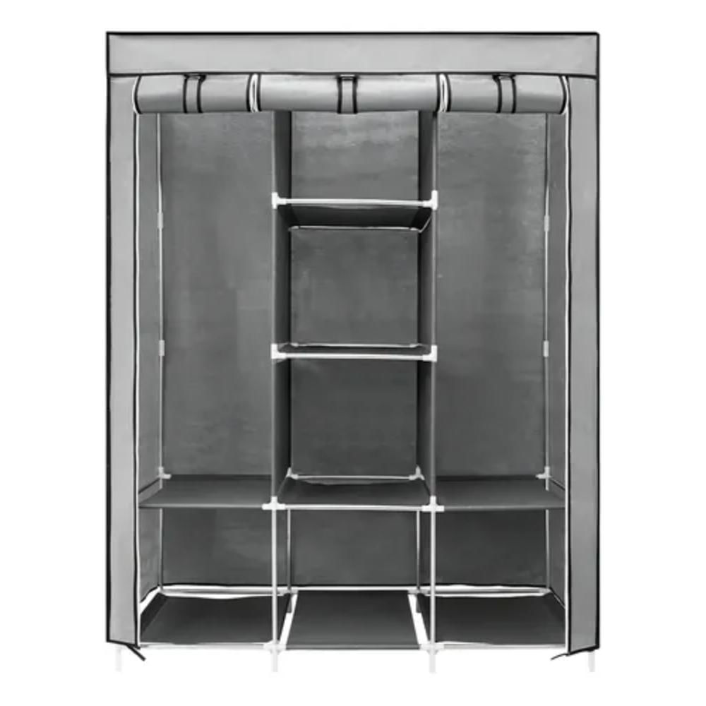 Closet Ropero Armario Armable Reforzado 1.75 M Color Gris Hogar Organizador