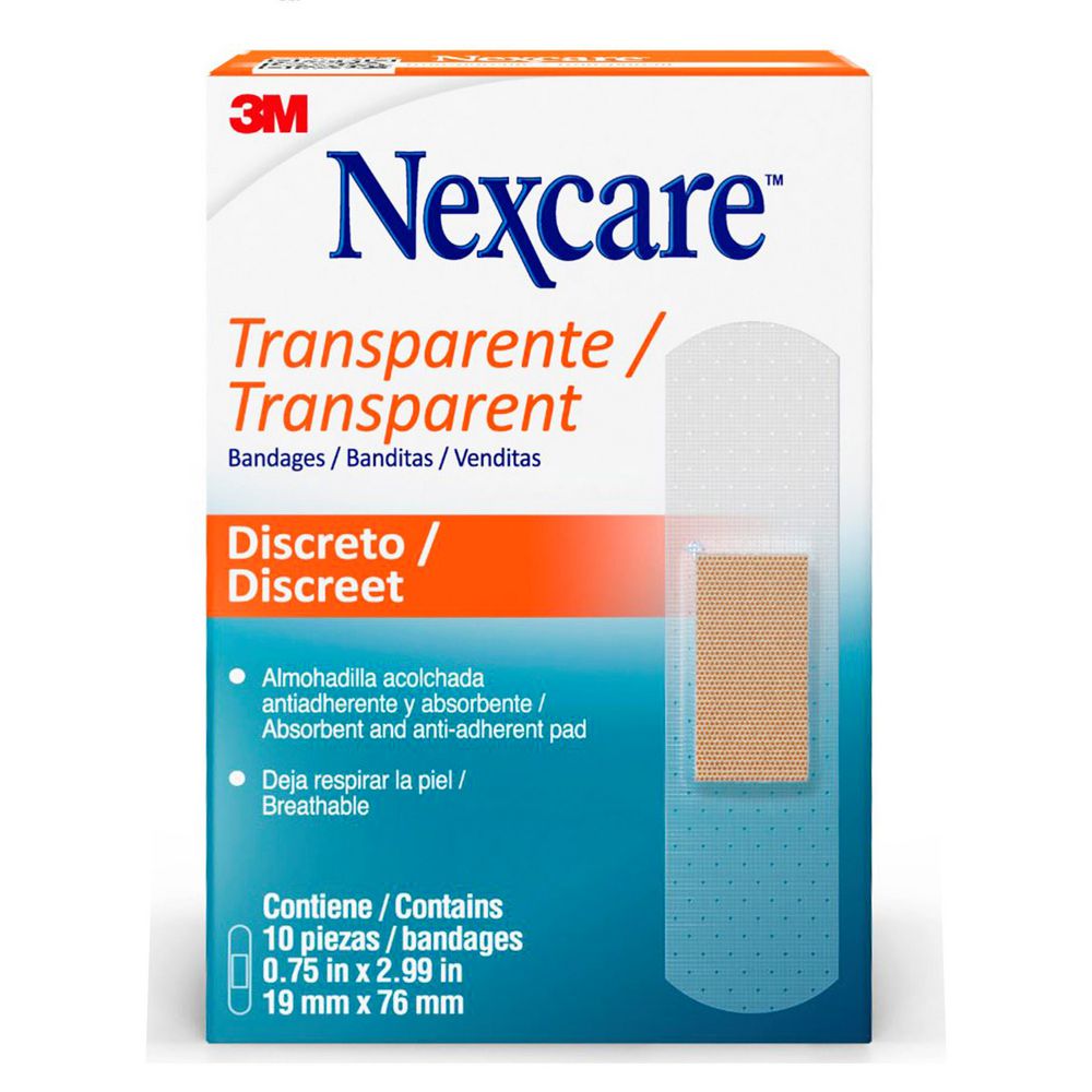 Banditas NEXCARE Transparente (10 UNIDAD)